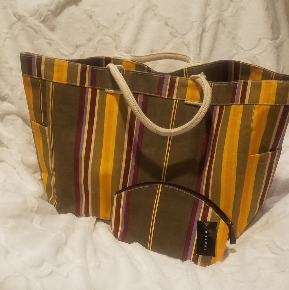 MURVAL TOTE BAG WITH MATCHING  COSMETICS B…
